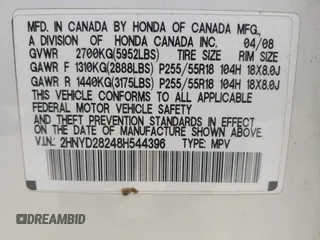 2008 Acura MDX with VIN 2HNYD28248H544396, listed as a IAAI auction lot 41954494 with 195,000 mi miles and . Bid and sale history available at carsss.com. Image 9.
