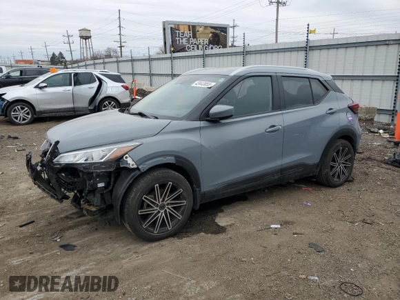 2021 Nissan Kicks SV with VIN 3N1CP5CV6ML542194, listed as a Copart auction lot 43443855 with 63,333 mi miles and Salvage Title. Bid and sale history available at carsss.com. Image 1.