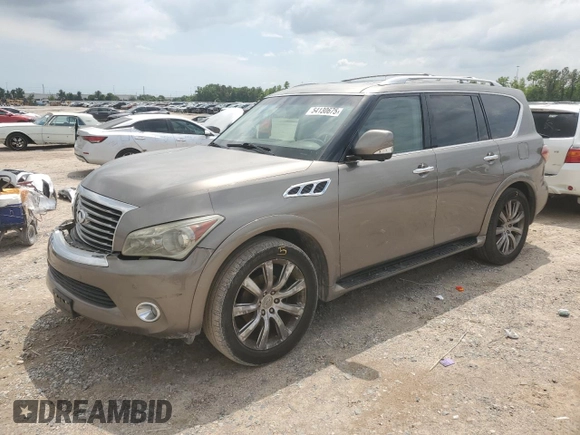 2013 Infiniti QX56 with VIN JN8AZ2NF3D9550754, listed as a Copart auction lot 54130675 with 202,669 mi miles and Salvage title. Bid and sale history available at DreamBid. Image 1.
