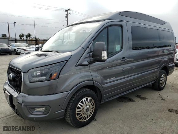2023 Ford Transit Van with VIN 1FTYE2YG6PKA27042, listed as a Copart auction lot 85094314 with NaN miles and Salvage Title. Bid and sale history available at carsss.com. Image 1.