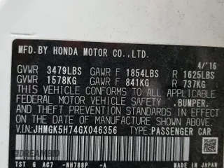 2016 Honda Fit EX with VIN JHMGK5H74GX046356, listed as a Copart auction lot 50905275 with 121,707 mi miles and Salvage title. Bid and sale history available at DreamBid. Image 15.