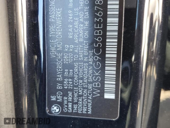 2011 BMW M3 with VIN WBSKG9C56BE367810, listed as a Copart auction lot 42968855 with 124,358 mi miles and Salvage Title. Bid and sale history available at carsss.com. Image 12.