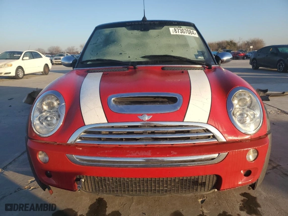 2008 MINI Cooper Convertible S with VIN WMWRH33538TL97428, listed as a Copart auction lot 87307084 with 0 mi miles and Clean Title. Bid and sale history available at carsss.com. Image 5.