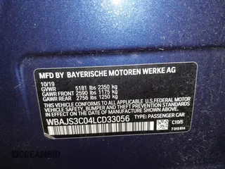 2020 BMW 5 Series 540i xDrive with VIN WBAJS3C04LCD33056, listed as a IAAI auction lot 41410064 with 71,332 mi miles and . Bid and sale history available at DreamBid. Image 9.