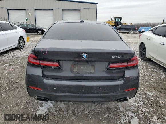 2021 BMW 5 Series 540i with VIN WBA53BJ04MCF43184, listed as a Copart auction lot 45384945 with 48,290 mi miles and Salvage Title. Bid and sale history available at DreamBid. Image 6.