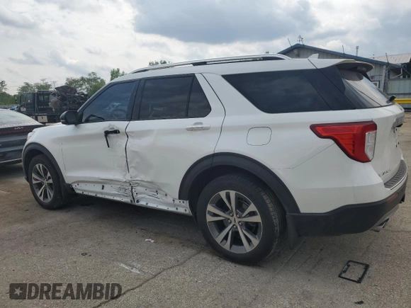 2020 Ford Explorer Platinum z VIN 1FM5K8HC4LGA06047, wystawiony jako Copart lot #58777285 z przebiegiem Nie podano mil oraz Szkoda całkowita • Salvage title. Historia ofert i sprzedaży dostępna na DreamBid. Obrazek 2.