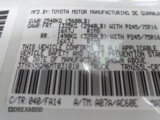 2021 Toyota Tacoma SR with VIN 3TYRX5GN6MT031018, listed as a IAAI auction lot 42276988 with Not provided miles and . Bid and sale history available at DreamBid. Image 9.