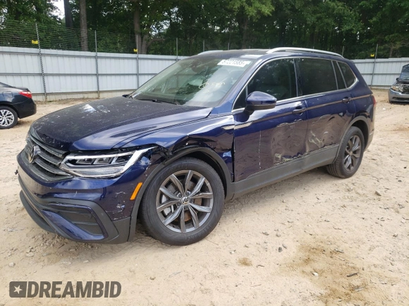 2023 Volkswagen Tiguan SE with VIN 3VV3B7AX9PM102224, listed as a Copart auction lot 57221585 with 21,202 mi miles and Salvage title. Bid and sale history available at DreamBid. Image 1.