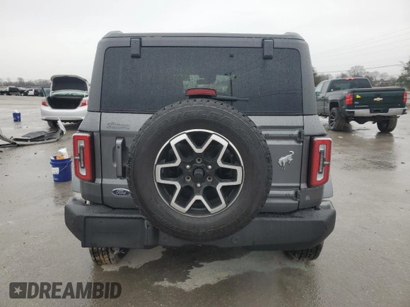 2024 Ford Bronco Outer Banks with VIN 1FMDE8BH9RLB27518, listed as a Copart auction lot 43116025 with 598 mi miles and Salvage Title. Bid and sale history available at DreamBid. Image 6.