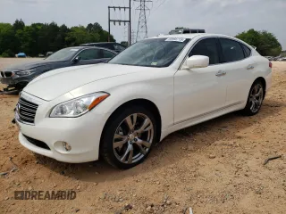 2013 Infiniti M with VIN JN1BY1ARXDM600580, listed as a Copart auction lot 53956715 with 117,455 mi miles and Salvage title. Bid and sale history available at DreamBid. Image 1.