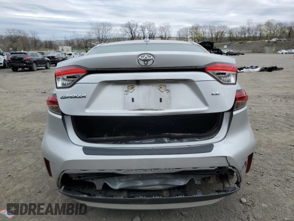 2020 Toyota Corolla LE with VIN 5YFEPRAE3LP065466, listed as a Copart auction lot 53377755 with 41,893 mi miles and Salvage Title. Bid and sale history available at carsss.com. Image 6.