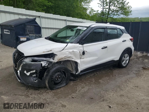 2021 Nissan Kicks S z VIN 3N1CP5BV5ML549901, wystawiony jako Copart lot #58055175 z przebiegiem 67 273 mil mil oraz Szkoda całkowita • Salvage title. Historia ofert i sprzedaży dostępna na DreamBid. Obrazek 1.