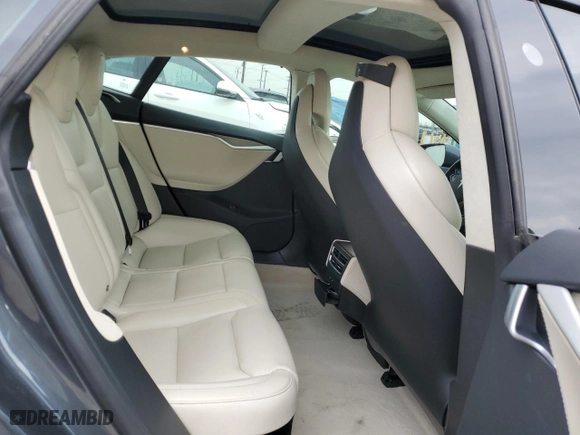 2017 Tesla Model S 100D with VIN 5YJSA1E42HF227582, listed as a Copart auction lot 43413605 with 82,531 mi miles and Salvage Title. Bid and sale history available at carsss.com. Image 10.