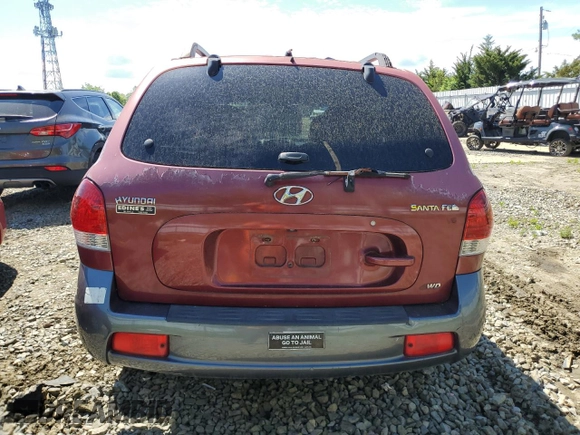 2005 Hyundai Santa Fe GLS with VIN KM8SC73D35U975899, listed as a Copart auction lot 56174615 with 182,798 mi miles and Salvage title. Bid and sale history available at DreamBid. Image 6.