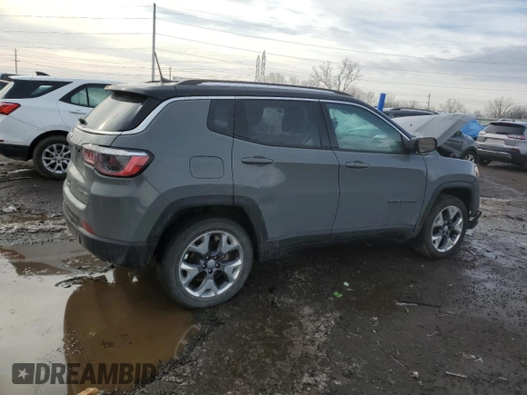 2021 Jeep Compass Limited with VIN 3C4NJDCB0MT551058, listed as a Copart auction lot 47301095 with 47,256 mi miles and Salvage Title. Bid and sale history available at DreamBid. Image 3.