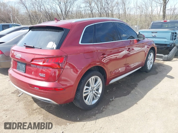 2018 Audi Q5 Premium Plus with VIN WA1BNAFYXJ2077049, listed as a IAAI auction lot 41908063 with 106,215 mi miles. Bid and sale history available at carsss.com. Image 4.
