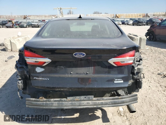 2020 Ford Fusion SEL with VIN 3FA6P0CDXLR117180, listed as a Copart auction lot 48495565 with 100,377 mi miles and Salvage title. Bid and sale history available at DreamBid. Image 6.
