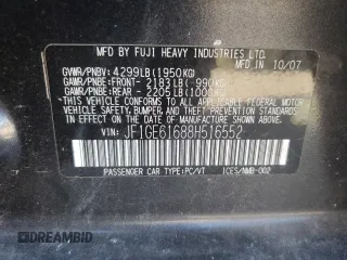 2008 Subaru Impreza Sedan (Natl) i with VIN JF1GE61688H516552, listed as a Copart auction lot 78169834 with 127,539 mi miles and Salvage Title. Bid and sale history available at carsss.com. Image 13.
