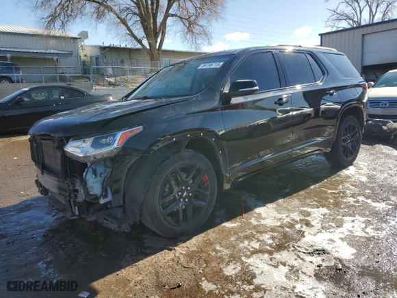 2021 Chevrolet Traverse Premier with VIN 1GNEVKKW0MJ197845, listed as a Copart auction lot 89196715 with 91,392 mi miles and Salvage Title. Bid and sale history available at carsss.com. Image 1.