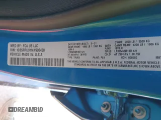 2021 Ram 1500 TRX z VIN 1C6SRFU91MN900450, wystawiony jako IAAI lot #42102724 z przebiegiem 80 071 mil mil oraz . Historia ofert i sprzedaży dostępna na DreamBid. Obrazek 9.