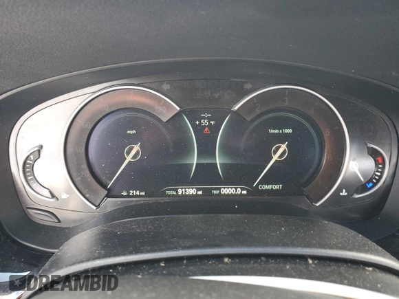 2019 BMW 5 Series 530i xDrive with VIN WBAJA7C50KG911549, listed as a Copart auction lot 50158135 with 91,390 mi miles and Salvage title. Bid and sale history available at DreamBid. Image 9.