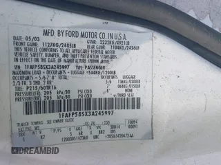 2003 Ford Taurus SE с VIN 1FAFP58SX3A245997, выставлен на аукционе IAAI как лот 42520332 с пробегом 140 937 миль миль и . История ставок и продаж доступна на DreamBid. Изображение 9.