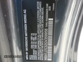 2016 BMW 2 Series M235i with VIN WBA1J7C52GV359958, listed as a Copart auction lot 65937374 with 82,231 mi miles and Salvage title. Bid and sale history available at DreamBid. Image 12.