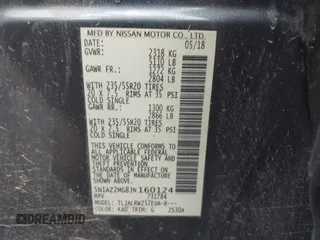 2018 Nissan Murano S with VIN 5N1AZ2MG8JN160124, listed as a IAAI auction lot 41921370 with 92,797 mi miles and . Bid and sale history available at DreamBid. Image 9.