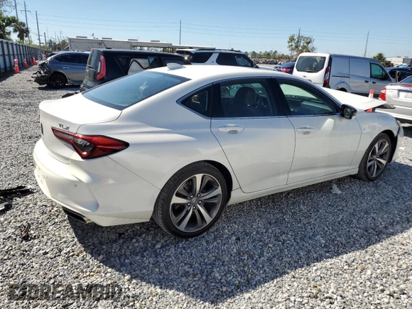 2021 Acura TLX w/Advance Package with VIN 19UUB5F62MA003777, listed as a Copart auction lot 48398195 with 34,342 mi miles and Non Repairable. Bid and sale history available at carsss.com. Image 3.