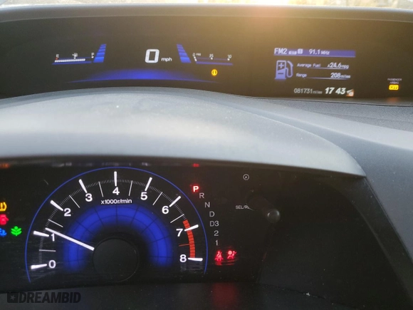 2012 Honda Civic Sdn LX with VIN 19XFB2F56CE099972, listed as a Copart auction lot 43468485 with 81,731 mi miles and Salvage Title. Bid and sale history available at carsss.com. Image 9.