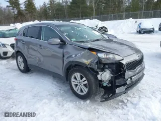 2018 Kia Sportage LX with VIN KNDPM3AC5J7453343, listed as a IAAI auction lot 41585386 with 168,322 mi miles. Bid and sale history available at carsss.com. Image 1.
