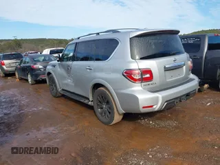 2020 Nissan Armada Platinum with VIN JN8AY2NF6L9360609, listed as a IAAI auction lot 41317857 with 142,243 mi miles. Bid and sale history available at carsss.com. Image 3.