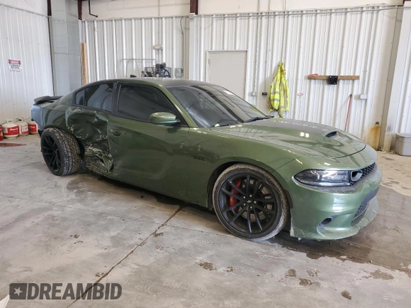 2021 Dodge Charger Scat Pack with VIN 2C3CDXGJXMH606615, listed as a Copart auction lot 51246025 with 13,971 mi miles and Salvage Title. Bid and sale history available at DreamBid. Image 4.