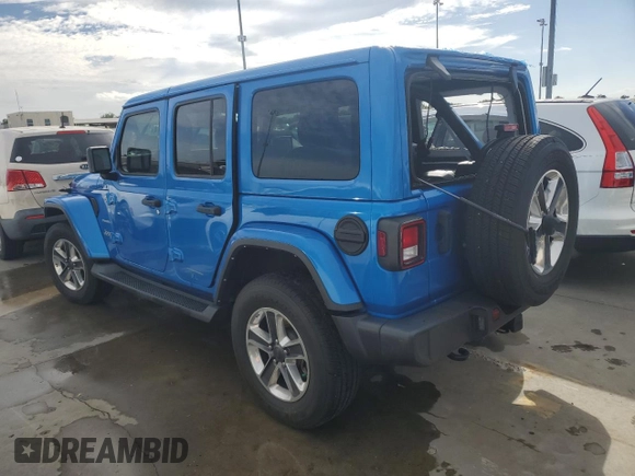 2022 Jeep Wrangler Unlimited Sahara z VIN 1C4HJXEG3NW246088, wystawiony jako Copart lot #74558574 z przebiegiem Nie podano mil oraz Nie do naprawy • Non repairable. Historia ofert i sprzedaży dostępna na DreamBid. Obrazek 2.