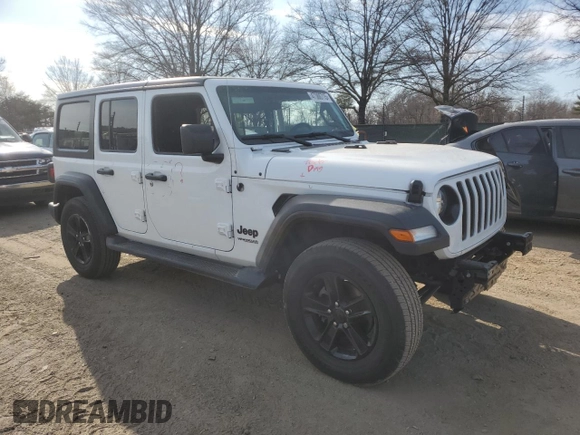 2022 Jeep Wrangler Unlimited Sport with VIN 1C4HJXDN3NW242297, listed as a Copart auction lot 47388715 with 17,098 mi miles and Salvage title. Bid and sale history available at DreamBid. Image 4.