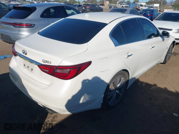 2018 Infiniti Q50 3.0t LUXE with VIN JN1EV7AP5JM362091, listed as a IAAI auction lot 41402140 with 73,355 mi miles. Bid and sale history available at carsss.com. Image 4.