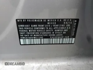 2015 Volkswagen Golf SportWagen TDI S with VIN 3VWCA7AU4FM511380, listed as a Copart auction lot 47735895 with 128,556 mi miles and Salvage Title. Bid and sale history available at carsss.com. Image 12.