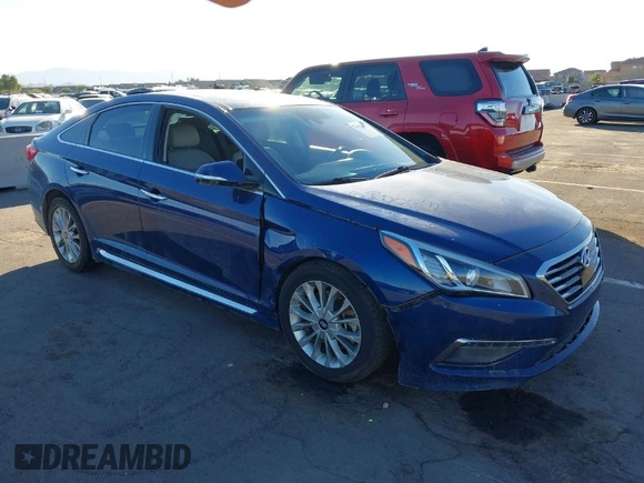 2015 Hyundai Sonata 2.4L Sport with VIN 5NPE34AF5FH011725, listed as a IAAI auction lot 40838027 with 122,472 mi miles. Bid and sale history available at carsss.com. Image 1.