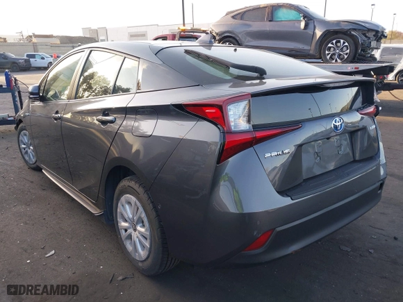 2020 Toyota Prius L Eco with VIN JTDKARFU9L3122010, listed as a IAAI auction lot 41969655 with 76,250 mi miles. Bid and sale history available at carsss.com. Image 3.