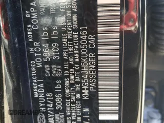 2019 Genesis G90 5.0L Ultimate with VIN KMHG54JH5KU050461, listed as a Copart auction lot 48033815 with 95,057 mi miles and Salvage Title. Bid and sale history available at carsss.com. Image 12.