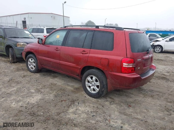 2003 Toyota Highlander with VIN JTEGF21A030090279, listed as a IAAI auction lot 41557958 with 1 mi miles. Bid and sale history available at carsss.com. Image 3.