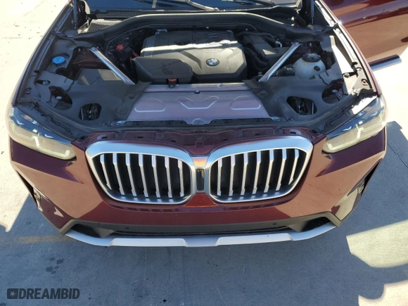 2022 BMW X3 sDrive30i with VIN 5UX43DP04N9K91982, listed as a Copart auction lot 42221855 with 38,121 mi miles and Salvage Title. Bid and sale history available at carsss.com. Image 11.