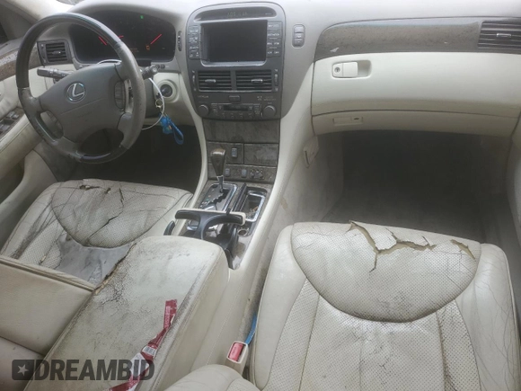 2002 Lexus LS 430 z VIN JTHBN30FX20055427, wystawiony jako Copart lot #58849835 z przebiegiem 264 388 mil mil oraz Czysty tytuł • Clean title. Historia ofert i sprzedaży dostępna na DreamBid. Obrazek 8.