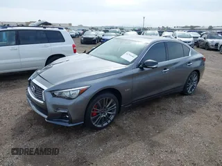 2020 Infiniti Q50 Red Sport 400 with VIN JN1FV7AP9LM630132, listed as a IAAI auction lot 41794185 with 20,049 mi miles and . Bid and sale history available at carsss.com. Image 18.