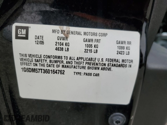 2006 Cadillac CTS with VIN 1G6DM57T360164762, listed as a Copart auction lot 48135635 with 157,950 mi miles and Salvage Title. Bid and sale history available at carsss.com. Image 13.