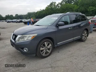 2014 Nissan Pathfinder Platinum z VIN 5N1AR2MM7EC633261, wystawiony jako Copart lot #63797745 z przebiegiem 116 746 mil mil oraz Szkoda całkowita • Salvage title. Historia ofert i sprzedaży dostępna na DreamBid. Obrazek 1.
