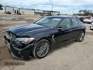 2021 Genesis G70 2.0T with VIN KMTG64LA9MU076535, listed as a Copart auction lot 42027754 with 20,446 mi miles. Bid and sale history available at carsss.com. Image 1.