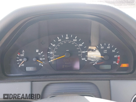 2002 Mercedes-Benz E-Class with VIN WDBJF65J72B441380, listed as a IAAI auction lot 42040268 with 210,471 mi miles. Bid and sale history available at carsss.com. Image 7.