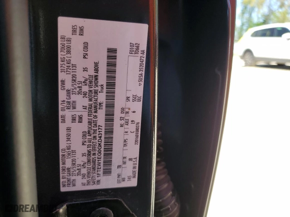 2016 Ford F-150 XLT with VIN 1FTEW1EG0GKD43177, listed as a Copart auction lot 50068195 with 128,565 mi miles and Salvage Title. Bid and sale history available at carsss.com. Image 13.