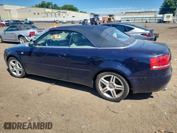 2007 Audi A4 2.0T with VIN WAUDF48H17K027091, listed as a Copart auction lot 65282805 with 88,245 mi miles and Salvage title. Bid and sale history available at DreamBid. Image 2.